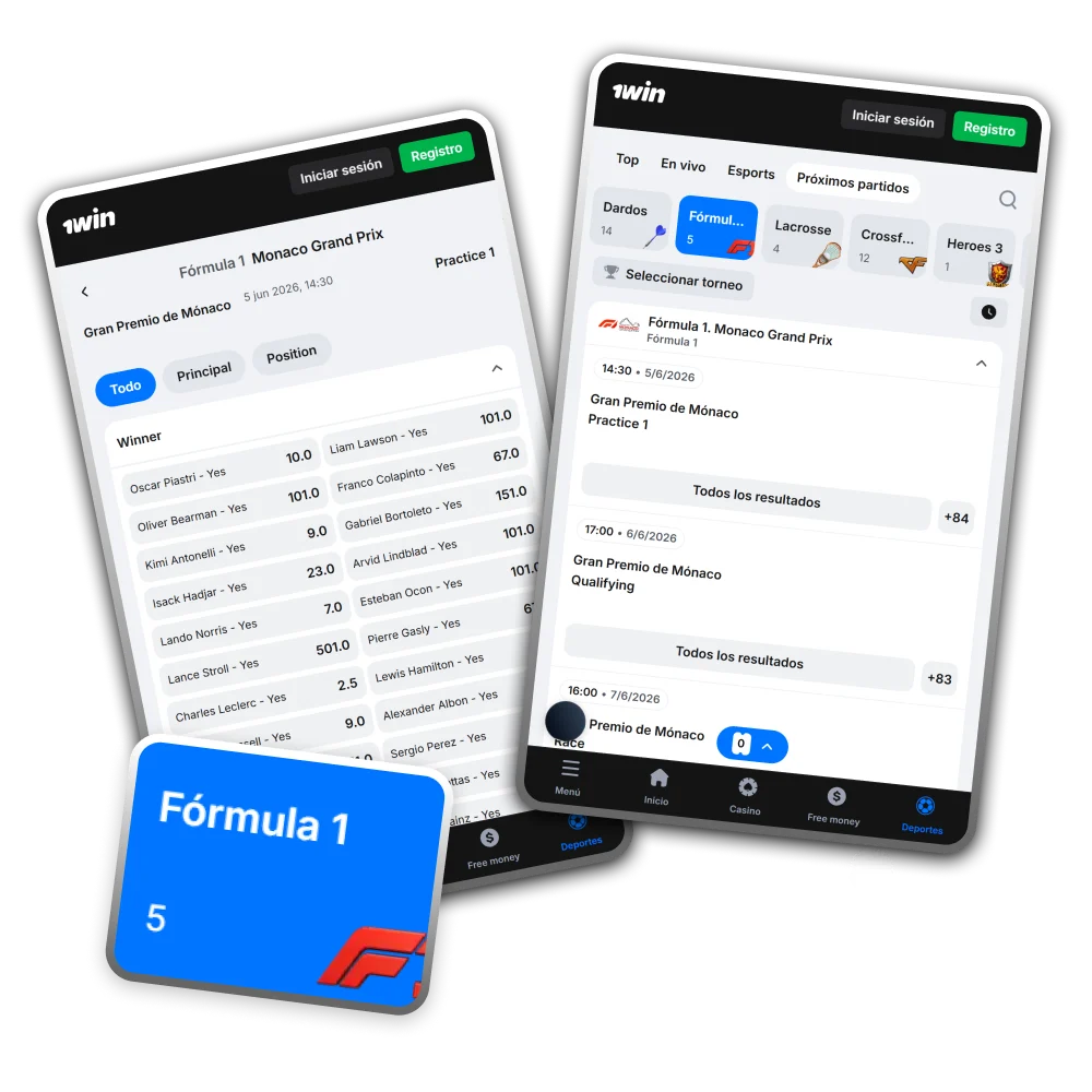 Explora el emocionante y dinámico mundo de la Fórmula 1 en el portal 1win.