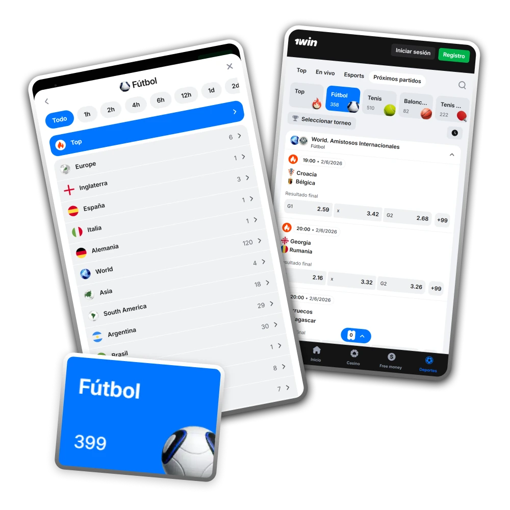 Explora el amplio mercado de apuestas para fútbol que ofrece la plataforma oficial 1win.