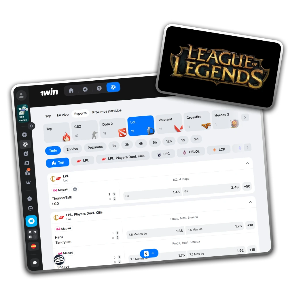 Disfruta del emocionante universo competitivo de League of Legends con las cuotas de 1win.