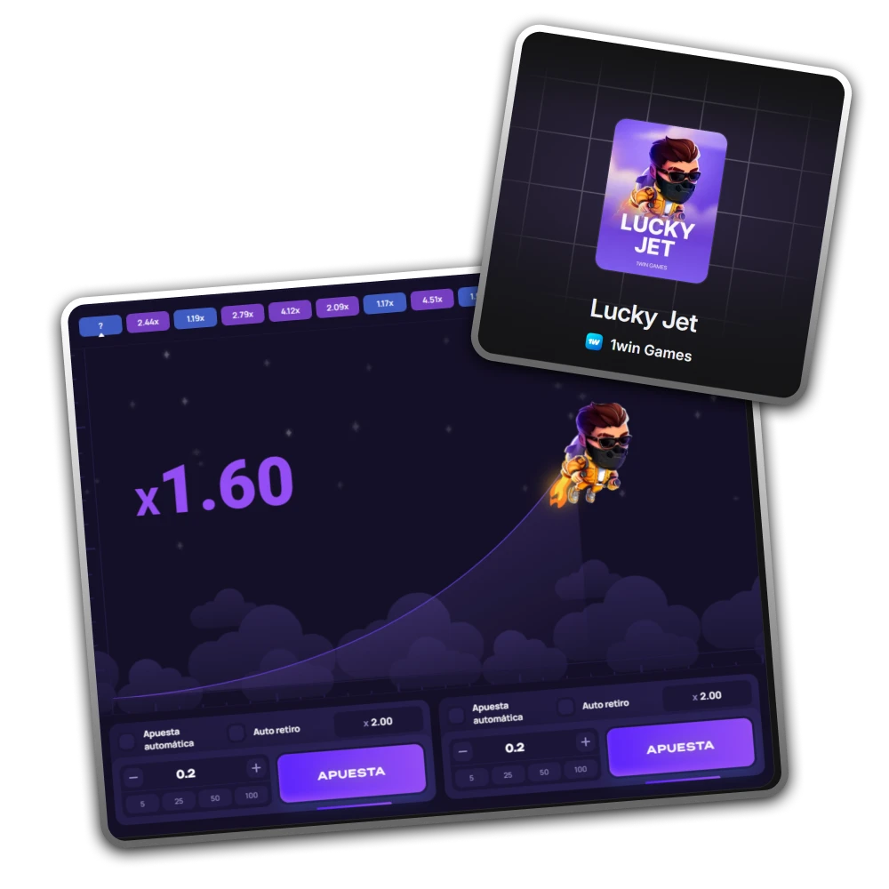 El casino 1win presenta la emocionante e innovadora interfaz del popular juego rápido Lucky Jet.
