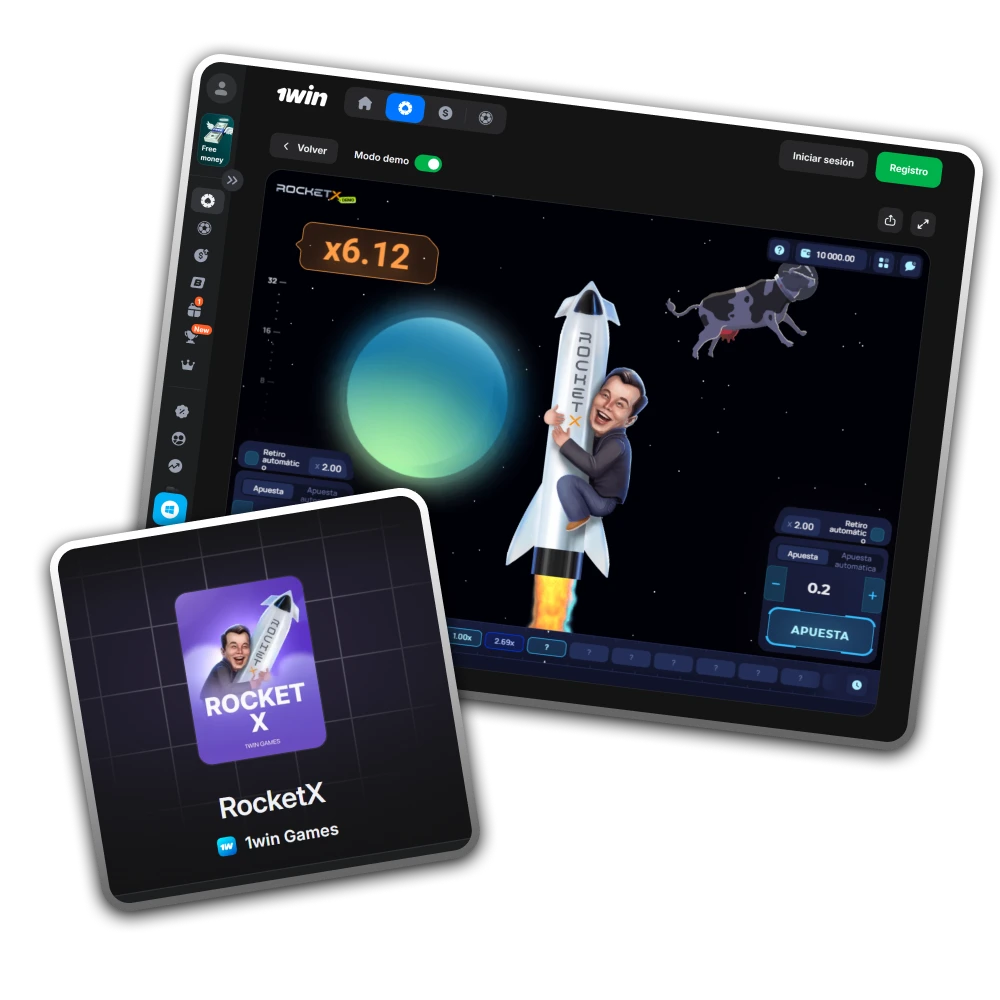 Disfruta del increíble diseño y la emocionante interfaz de Rocket X en casino 1win.