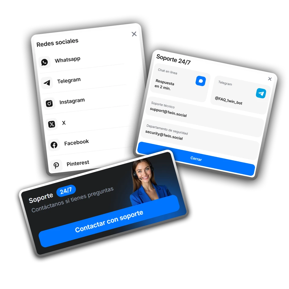Explora las múltiples opciones de asistencia rápida que ofrece el centro de soporte 1win.