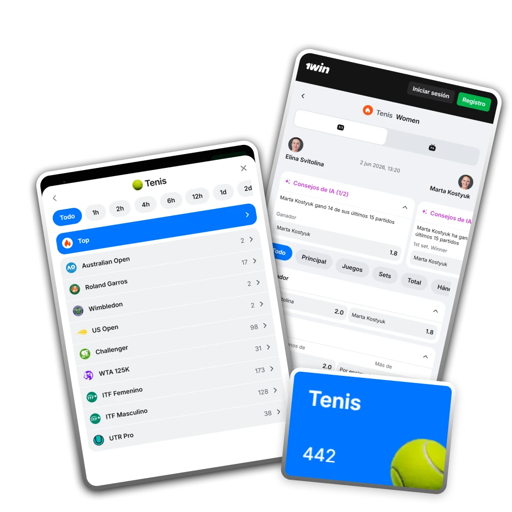 Explora la cartelera completa de tenis y las estadísticas avanzadas en el portal 1win.