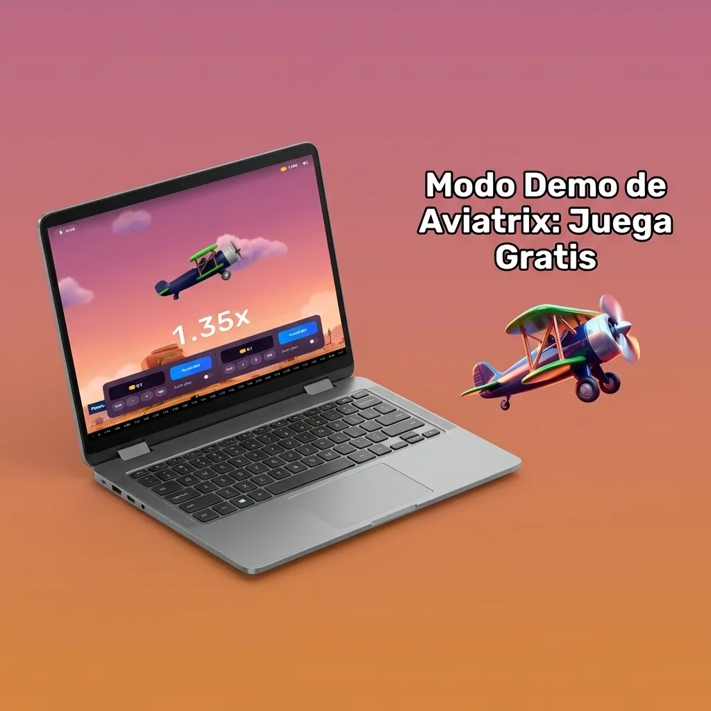 Jugador probando Aviatrix en modo demo con créditos virtuales en pantalla de computadora