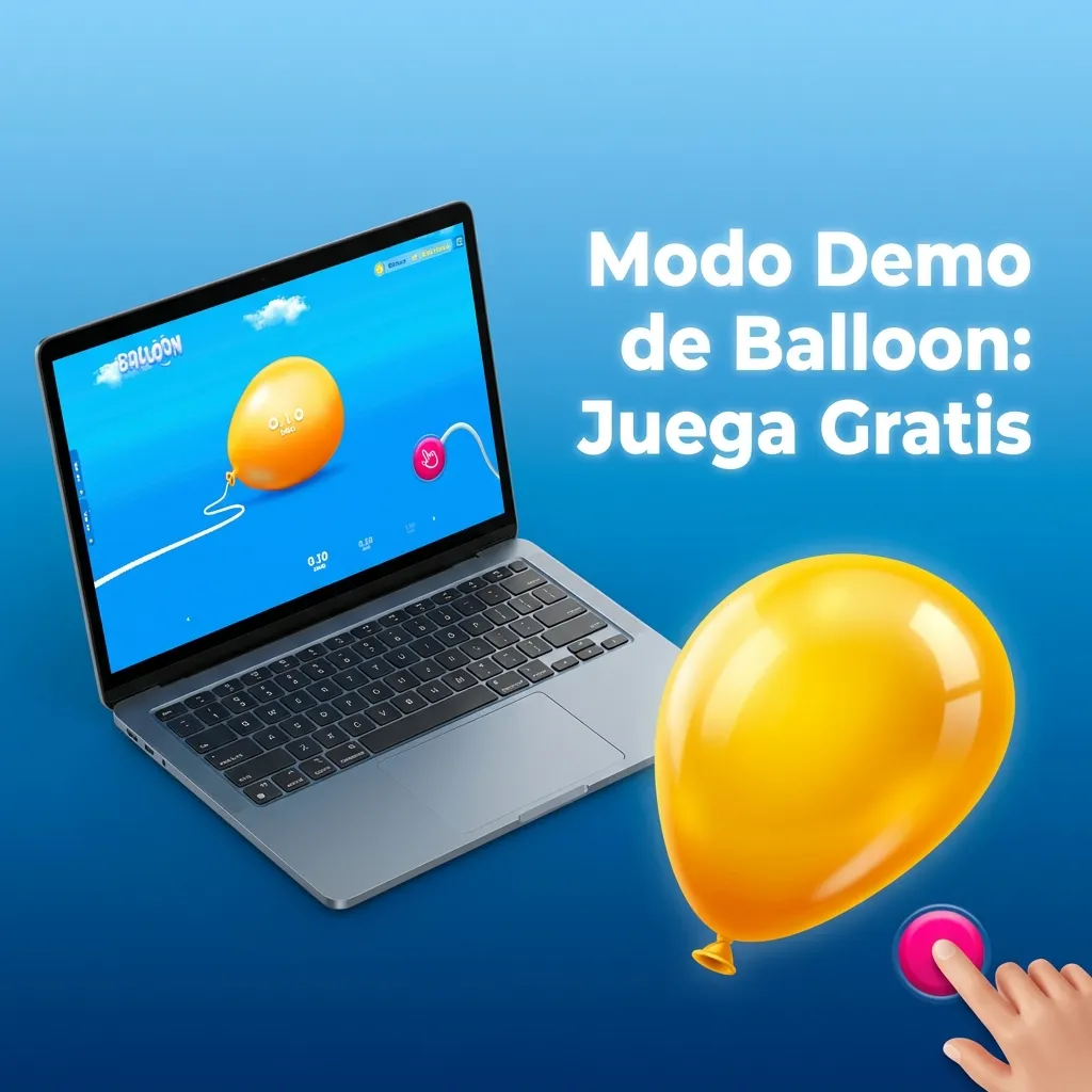 Interfaz del juego Balloon en modo demo de 1win mostrando créditos virtuales y multiplicadores para práctica gratuita