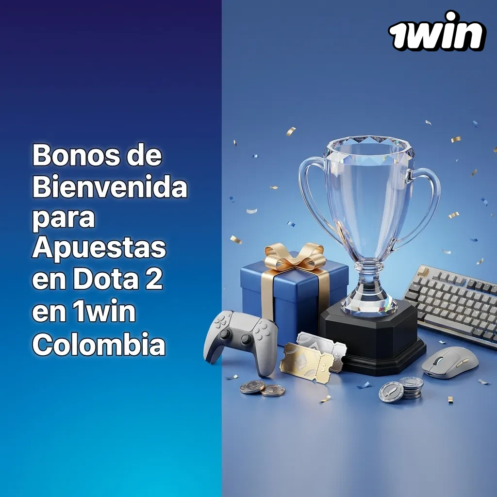 1win Colombia welcome bonus of 500% up to 8,000,000 COP for Dota 2 betting with registration steps displayed