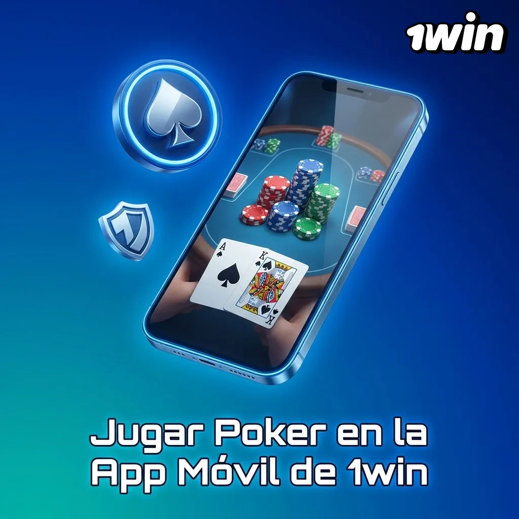 Mobile poker app interface showing game options on smartphone with cards and chips displayed on screen