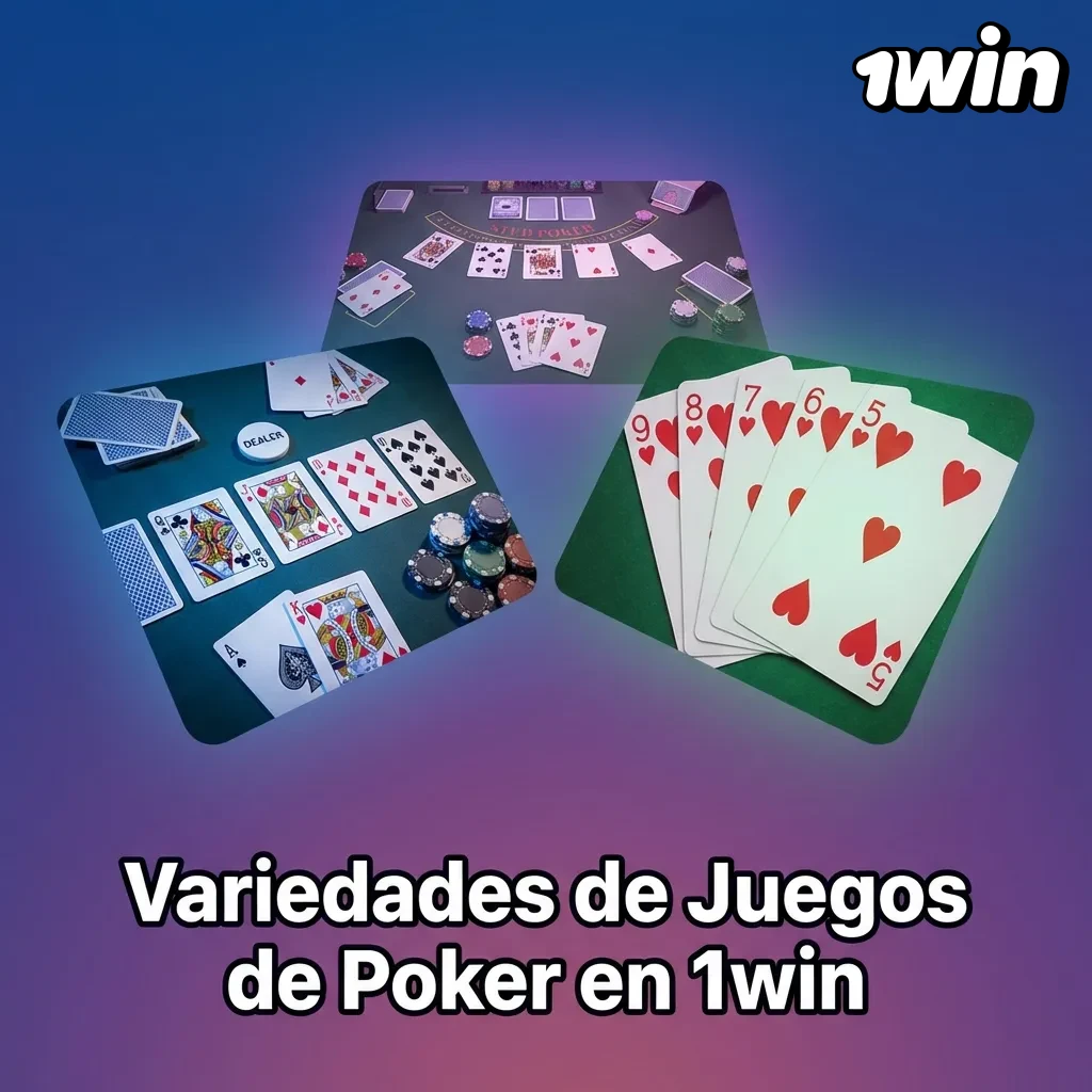 Poker cards and chips on gaming table showing different poker game variants available on 1win platform