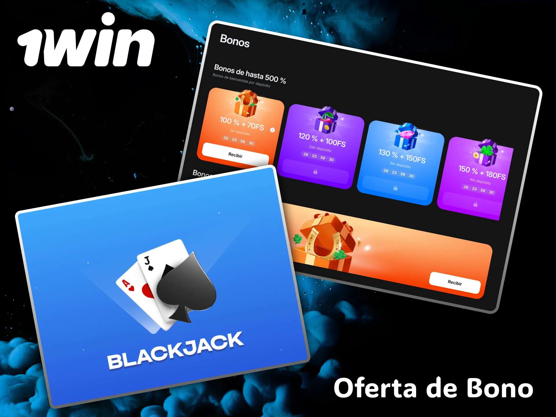Aprovecha la generosa oferta de bono de casino 1win para ganar más en Blackjack.