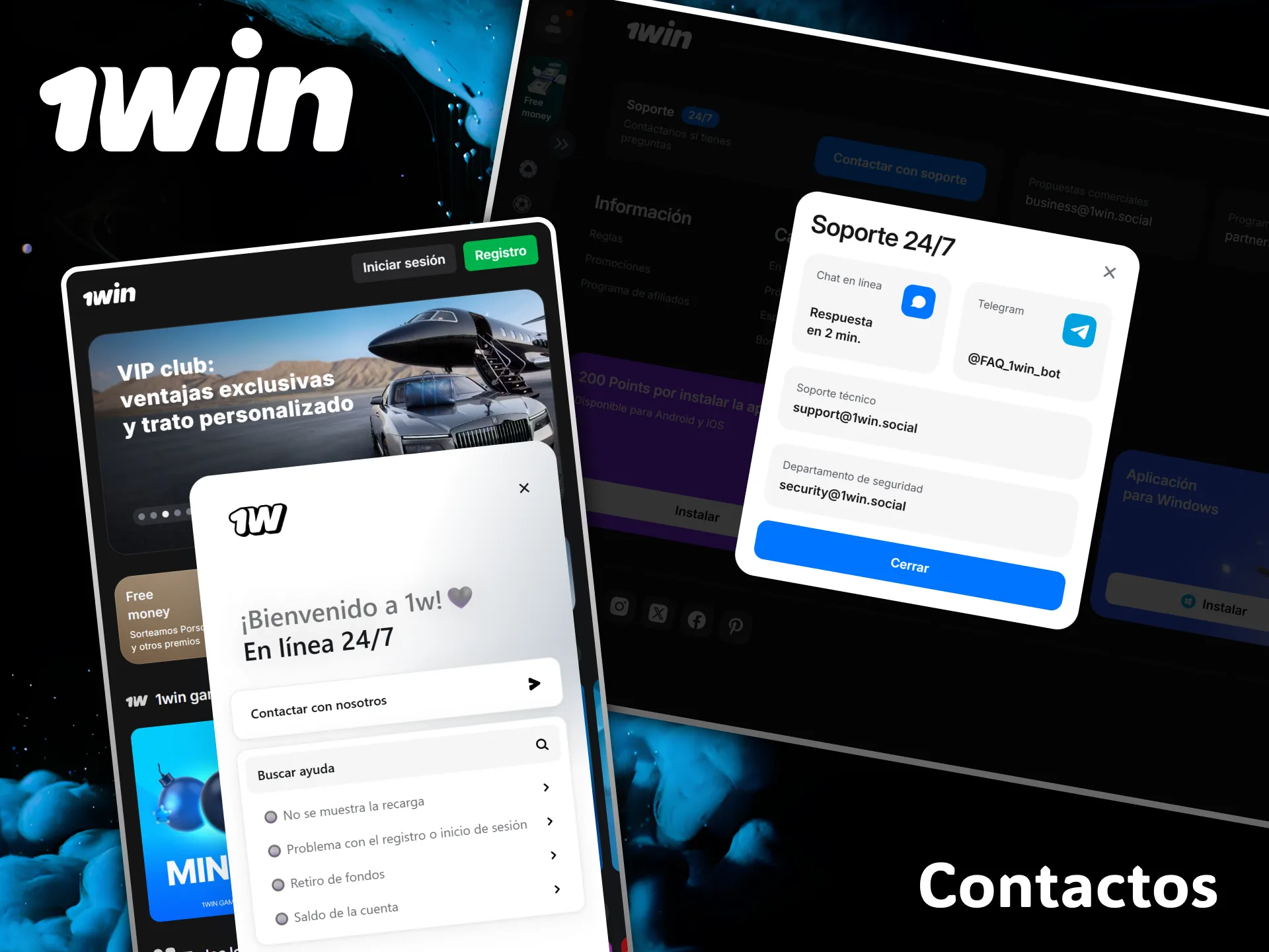 Contacta fácilmente al servicio de soporte técnico 24/7 de la plataforma 1win.