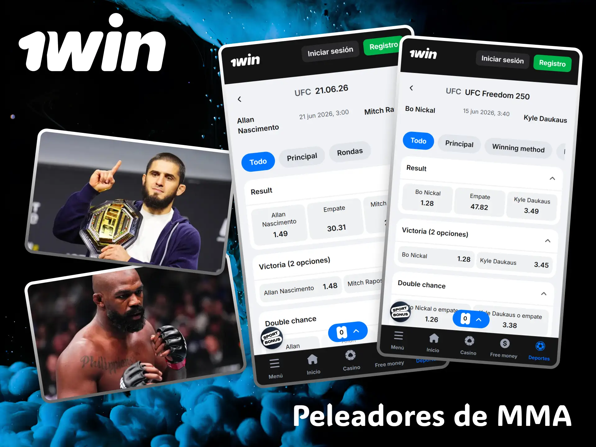 Apuesta por tus peleadores favoritos de MMA y asegura tus ganancias en 1win.