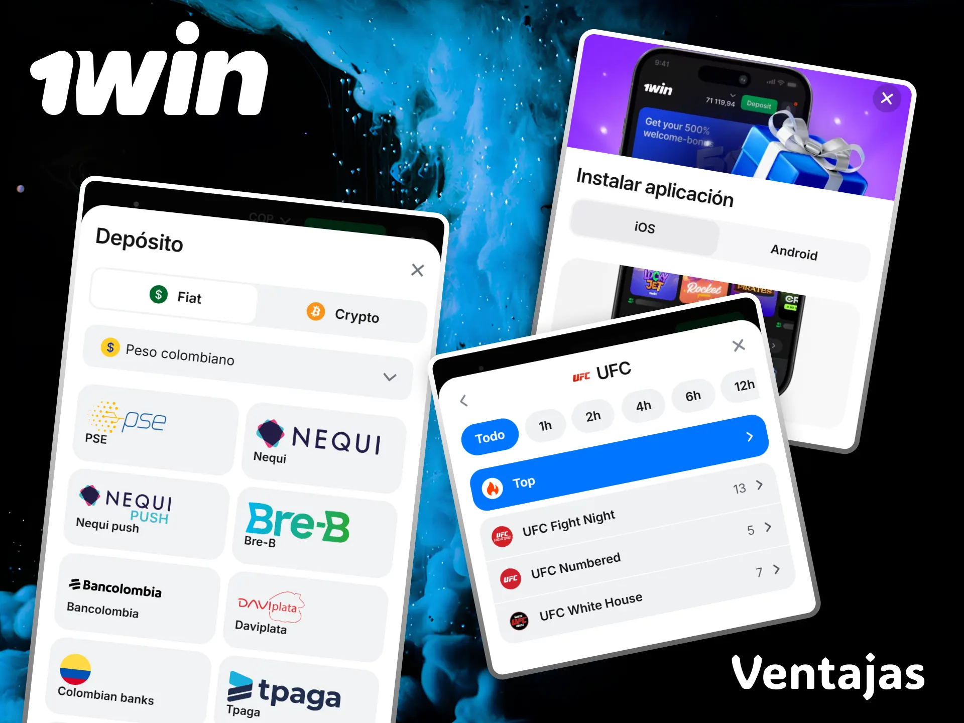 Aprovecha las increíbles ventajas y las cómodas opciones de depósito al apostar en MMA en 1win.