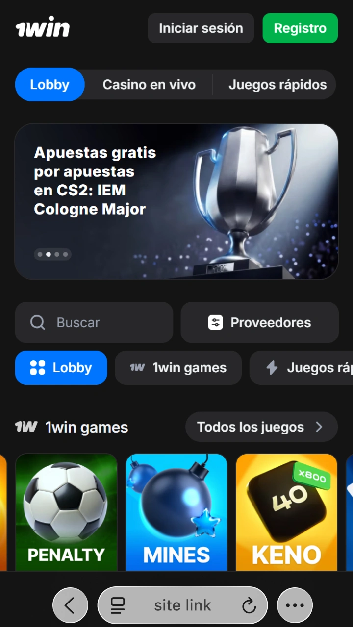 Abre el sitio web oficial de 1win para comenzar a disfrutar del emocionante juego Penalty Shoot-out.