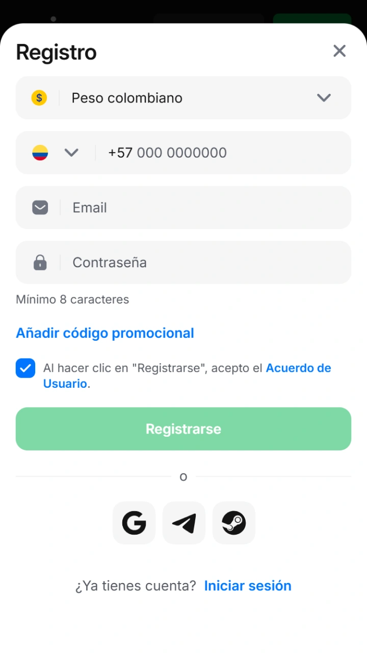 Elige tu método de registro preferido y accede cómodamente a la excelente plataforma 1win.
