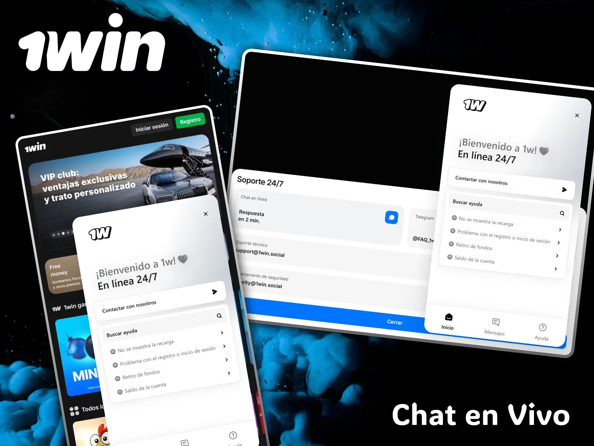 Recibe respuestas inmediatas activando el cómodo chat en vivo interactivo de 1win.