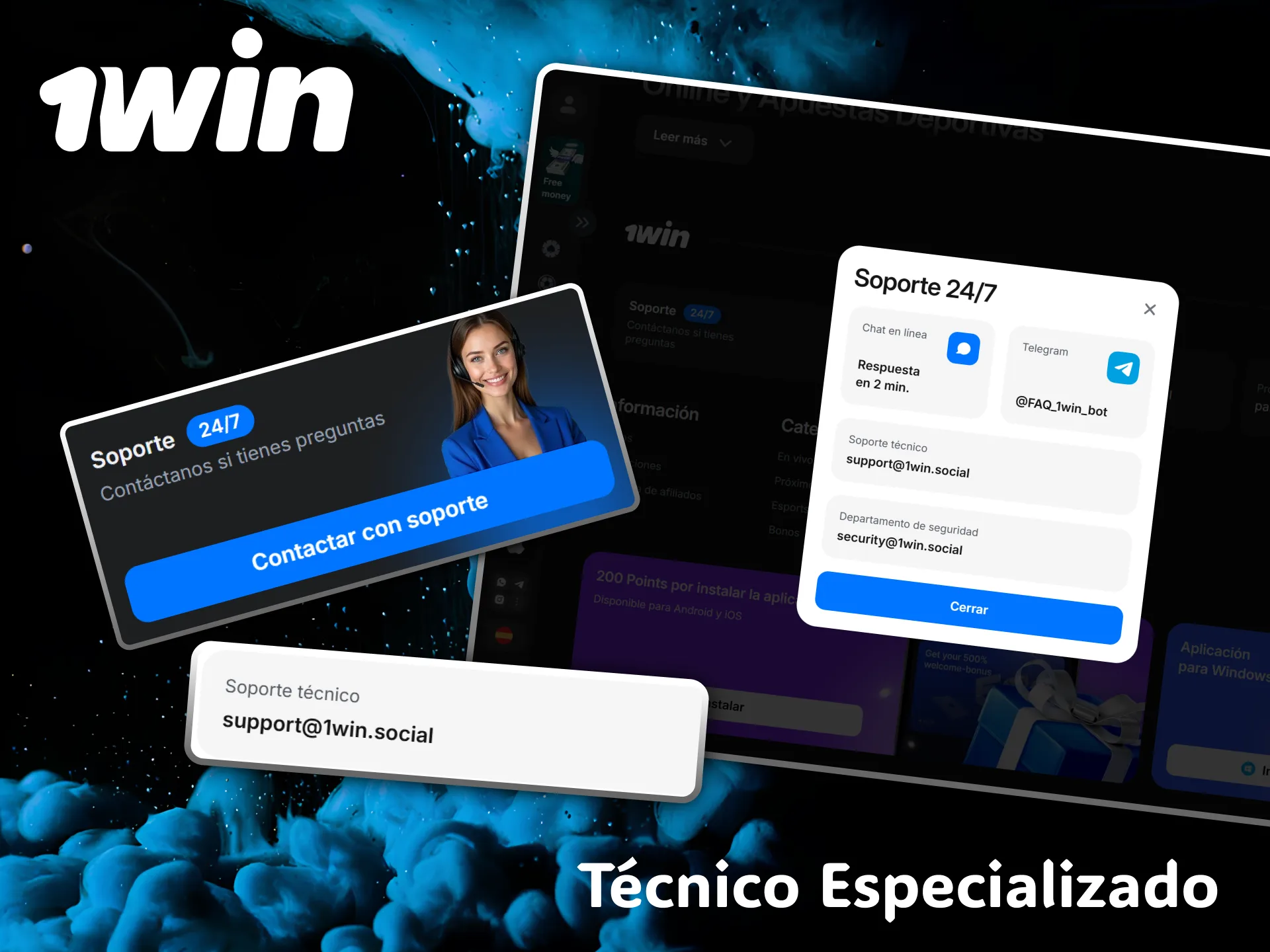 Resuelve cualquier inconveniente técnico rápidamente gracias al equipo especializado de 1win.