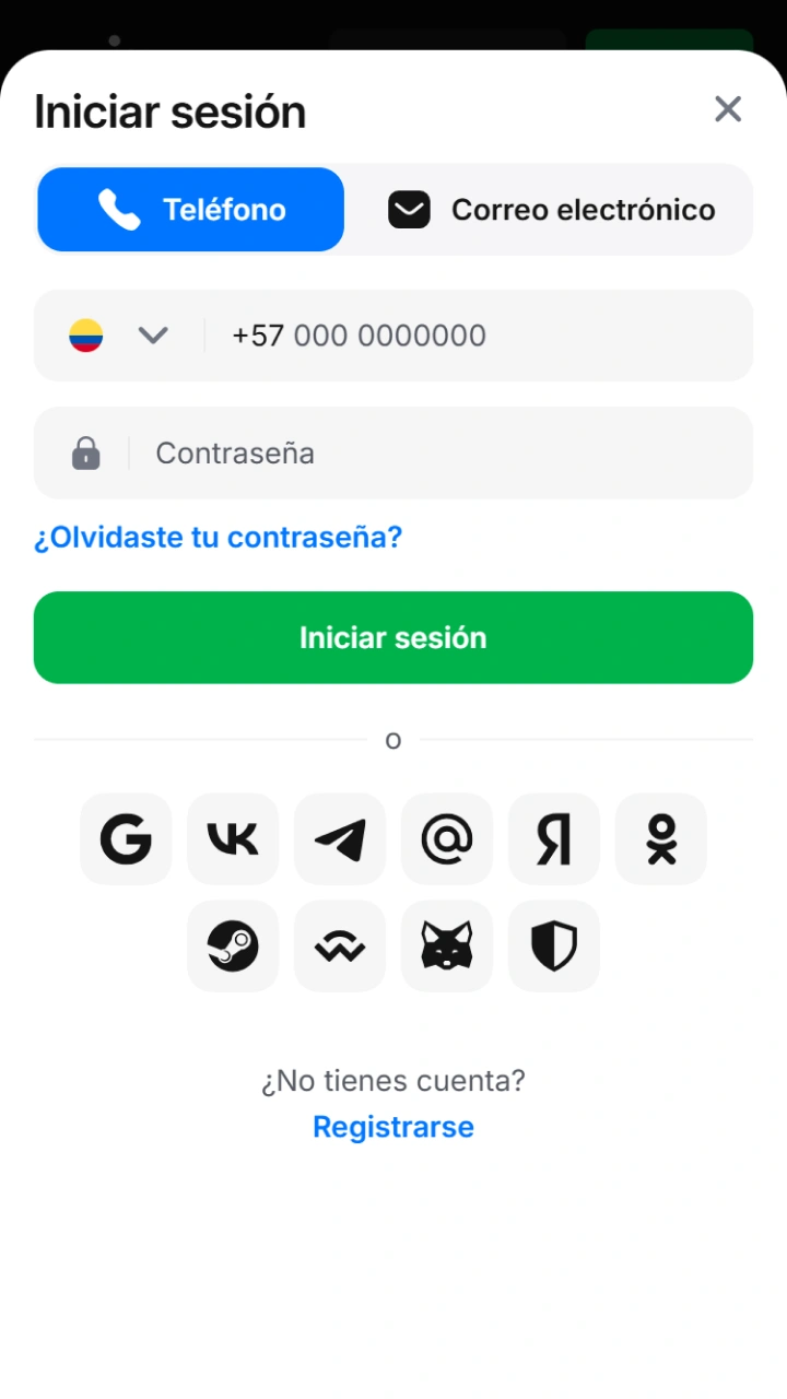 Inicia sesión de forma totalmente segura en tu cuenta de 1win para empezar a jugar.