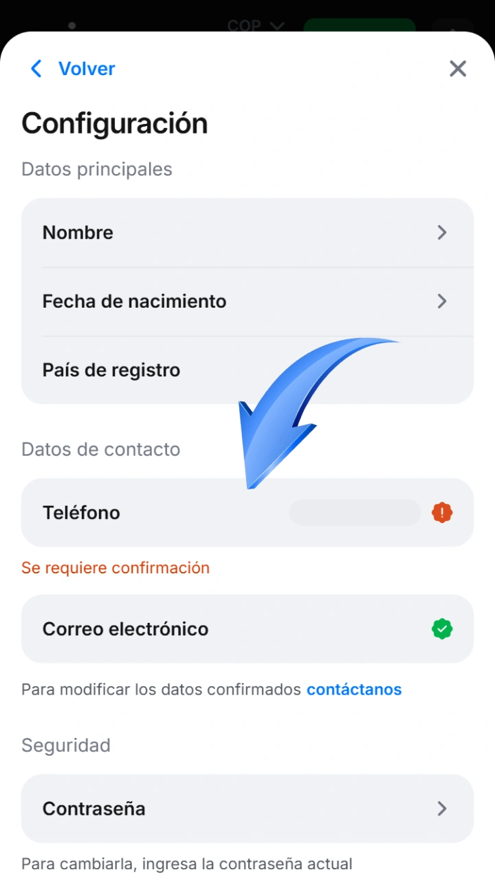 Haz clic en el campo para introducir el número de teléfono en la práctica interfaz de usuario de 1win.